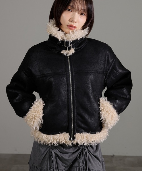 プードルボアフェイクスエードブルゾン（ブルゾン）｜apres jour