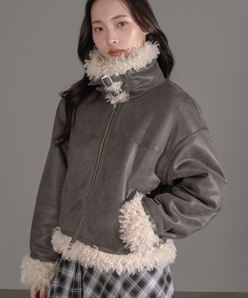 セール】プードルボアフェイクスエードブルゾン（ブルゾン）｜apres