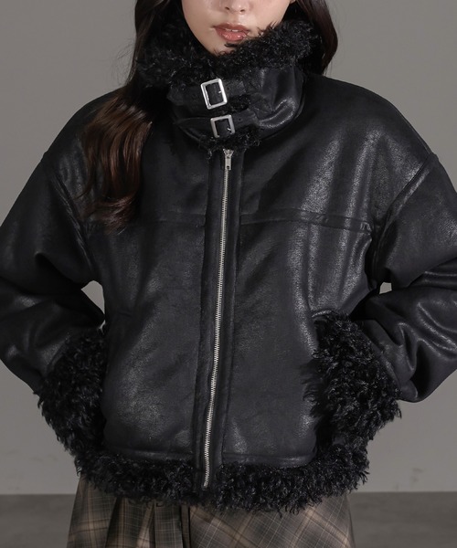セール】プードルボアフェイクスエードブルゾン（ブルゾン）｜apres