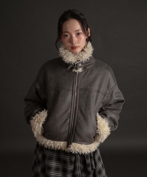 セール】プードルボアフェイクスエードブルゾン（ブルゾン）｜apres