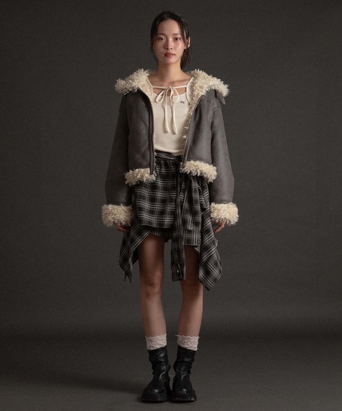 セール】プードルボアフェイクスエードブルゾン（ブルゾン）｜apres