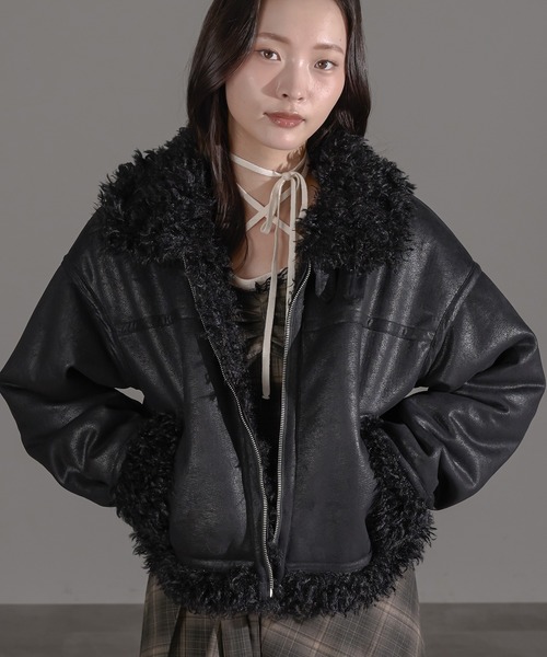 セール】プードルボアフェイクスエードブルゾン（ブルゾン）｜apres