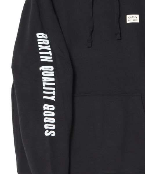 BRIXTON(ブリクストン)の「【BRIXTON/ブリクストン】 WOODBURN LABEL HOODIE(パーカー・メンズ・ブラック/セージグリーン・L)」の4枚目の写真