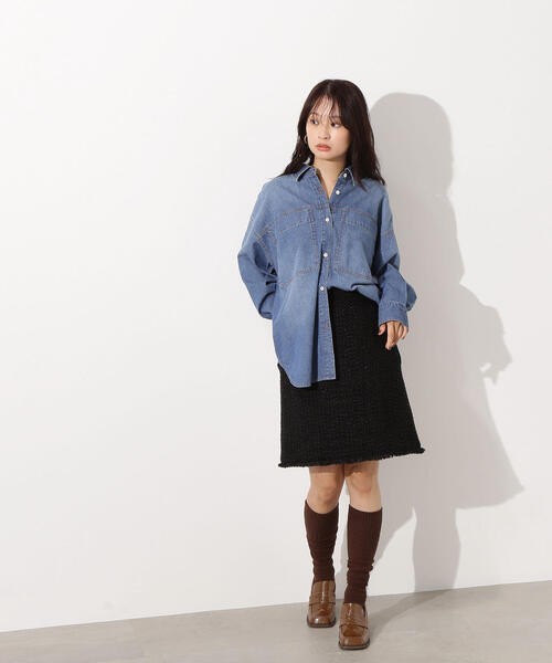 N.(N. Natural Beauty Basic)(エヌエヌナチュラルビューティーベーシック)の「ツイード SETUP スカート(スカート・レディース・キャメル/ブラック/オフホワイト・MEDIUM)」の20枚目の写真