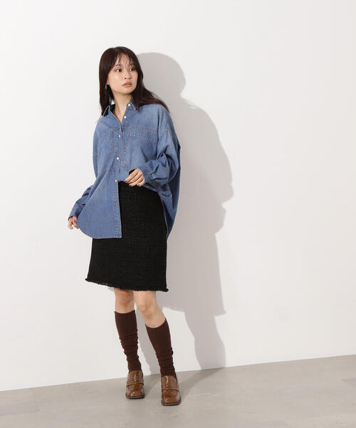 N.(N. Natural Beauty Basic)(エヌエヌナチュラルビューティーベーシック)の「ツイード SETUP スカート(スカート・レディース・キャメル/ブラック/オフホワイト・MEDIUM)」の18枚目の写真