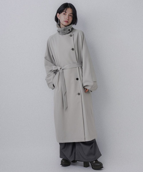 HARE（ハレ）の「エリイソザイステンコート(HARE)（ステンカラーコート・レディース・ブラック/グレー・FREE）」の8枚目の写真