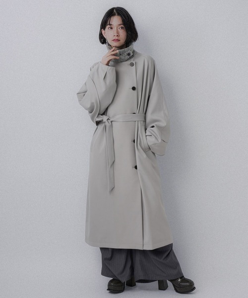 HARE（ハレ）の「エリイソザイステンコート(HARE)（ステンカラーコート・レディース・ブラック/グレー・FREE）」の6枚目の写真