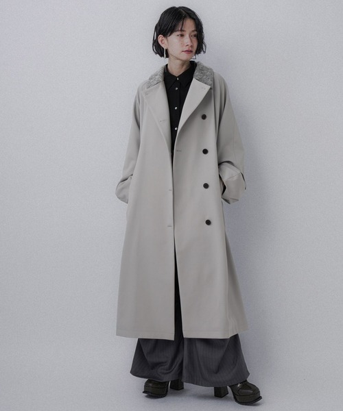 HARE（ハレ）の「エリイソザイステンコート(HARE)（ステンカラーコート・レディース・ブラック/グレー・FREE）」の4枚目の写真