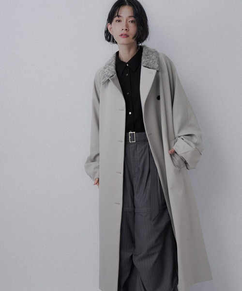 HARE（ハレ）の「エリイソザイステンコート(HARE)（ステンカラーコート・レディース・ブラック/グレー・FREE）」の21枚目の写真
