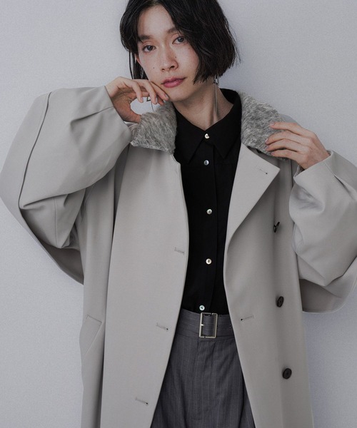 HARE（ハレ）の「エリイソザイステンコート(HARE)（ステンカラーコート・レディース・ブラック/グレー・FREE）」の19枚目の写真