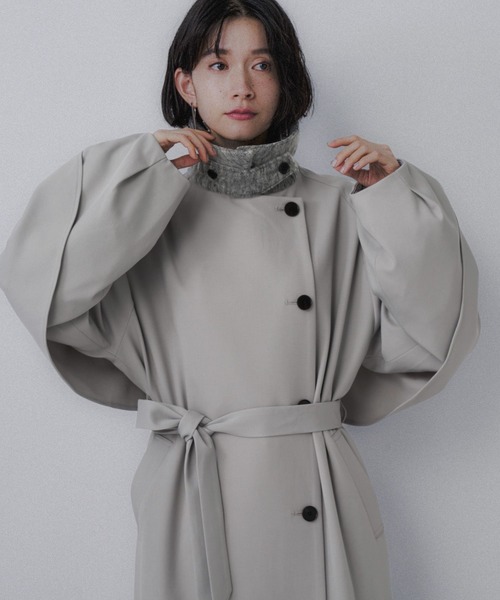 HARE（ハレ）の「エリイソザイステンコート(HARE)（ステンカラーコート・レディース・ブラック/グレー・FREE）」の18枚目の写真