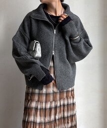 DouDou | 【WEB限定】ダブルジップニットブルゾン(カーディガン/ボレロ)