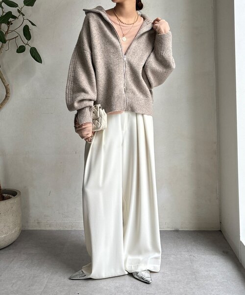 セール】【WEB限定】ダブルジップニットブルゾン（カーディガン/ボレロ