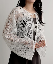 nouvellemoi（ヌーベルモイ）の「フラワーメッシュカーデ（カーディガン/ボレロ）」