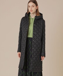極美品　マッキントッシュロンドン　キルティングコート　ロング　40　カーキ 美品】マッキントッシュ☆ボアキルティングコート カーキ ロング