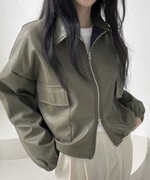 lilful | ダブルジップ ショート丈PUジャケット(ブルゾン)