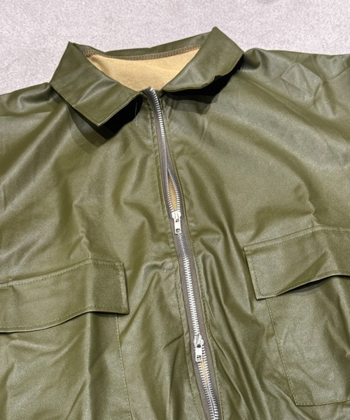 lilful(リルフル)の「ダブルジップ ショート丈PUジャケット(ブルゾン・レディース・ブラック/カーキ・F)」の9枚目の写真