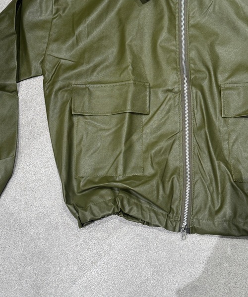 lilful(リルフル)の「ダブルジップ ショート丈PUジャケット(ブルゾン・レディース・ブラック/カーキ・F)」の3枚目の写真