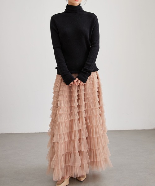 Lace Ladies(レースレディース)の「ハイネック ベーシック リブ ニット プルオーバー(ニット/セーター・レディース・ブラック/アイボリー/ブラウン/チャコールグレー/グレー・FREE)」の11枚目の写真