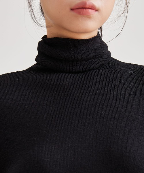 Lace Ladies(レースレディース)の「ハイネック ベーシック リブ ニット プルオーバー(ニット/セーター・レディース・ブラック/アイボリー/ブラウン/チャコールグレー/グレー・FREE)」の12枚目の写真