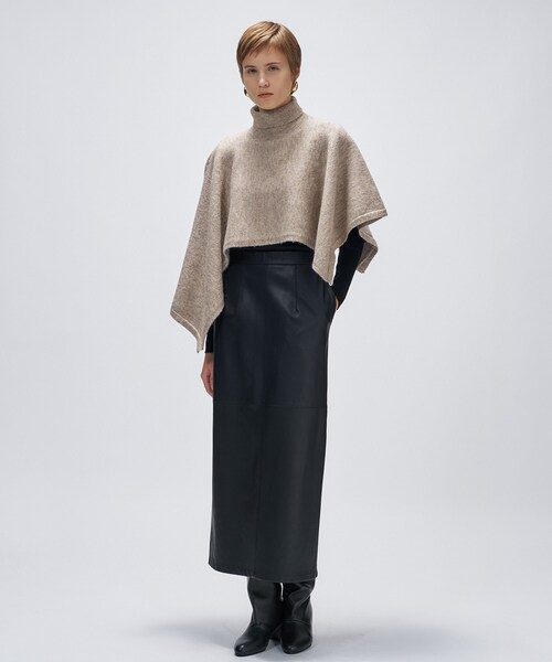 cloenc（クロエンス）の「アシンメトリーニットポンチョ（ニット/セーター・レディース・ベージュ系その他7/チャコール・02）」の13枚目の写真