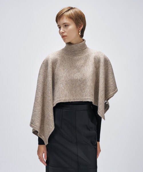 cloenc（クロエンス）の「アシンメトリーニットポンチョ（ニット/セーター・レディース・ベージュ系その他7/チャコール・02）」の14枚目の写真