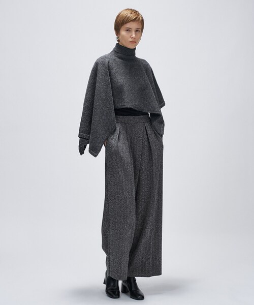 cloenc（クロエンス）の「アシンメトリーニットポンチョ（ニット/セーター・レディース・ベージュ系その他7/チャコール・02）」の8枚目の写真