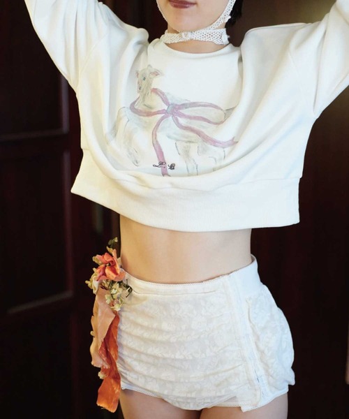 Lam Balm】CONVENIENCE YOUNG Collaboration クロップドスウェット