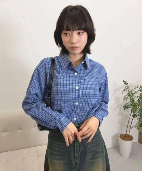 mebole(メボレ)の「ブルーチェックシャツ(シャツ/ブラウス・レディース・ブルー・FREE)」の13枚目の写真