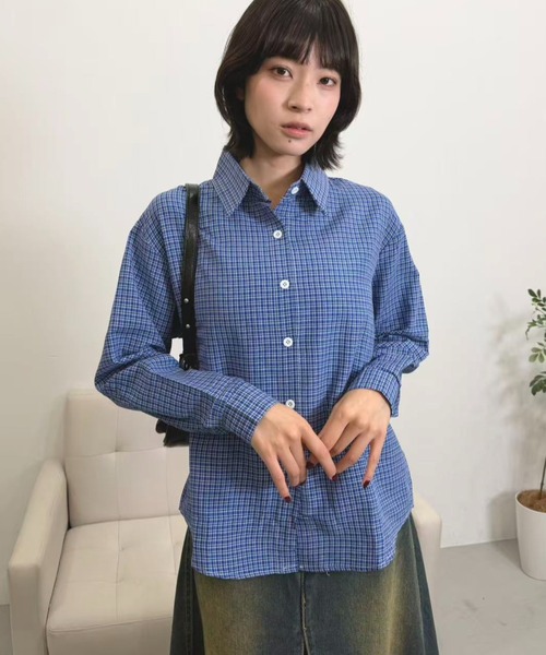 mebole(メボレ)の「ブルーチェックシャツ(シャツ/ブラウス・レディース・ブルー・FREE)」の16枚目の写真