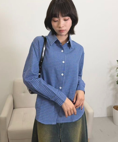 mebole(メボレ)の「ブルーチェックシャツ(シャツ/ブラウス・レディース・ブルー・FREE)」の17枚目の写真