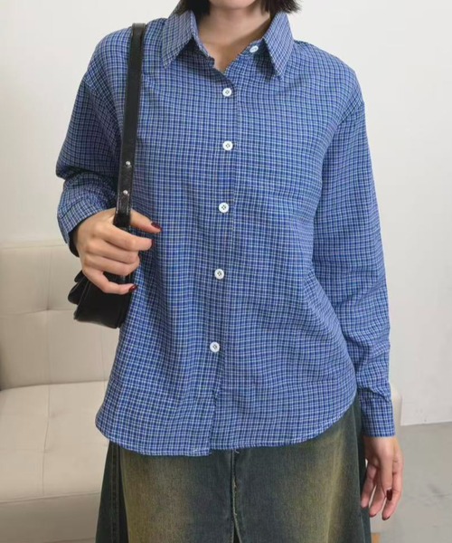 mebole(メボレ)の「ブルーチェックシャツ(シャツ/ブラウス・レディース・ブルー・FREE)」の18枚目の写真