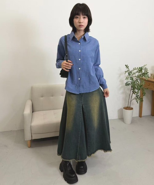 mebole(メボレ)の「ブルーチェックシャツ(シャツ/ブラウス・レディース・ブルー・FREE)」の21枚目の写真