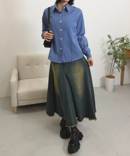 mebole(メボレ)の「ブルーチェックシャツ(シャツ/ブラウス・レディース・ブルー・FREE)」の22枚目の写真