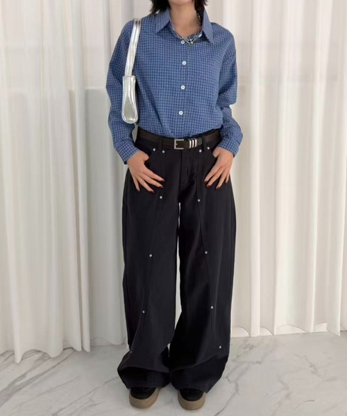 mebole(メボレ)の「ブルーチェックシャツ(シャツ/ブラウス・レディース・ブルー・FREE)」の7枚目の写真
