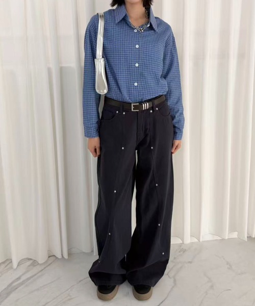 mebole(メボレ)の「ブルーチェックシャツ(シャツ/ブラウス・レディース・ブルー・FREE)」の8枚目の写真