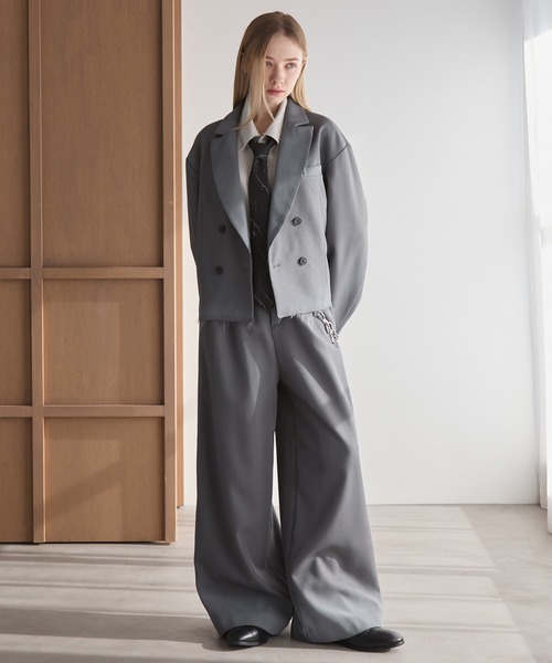 Spielio（シュピーリオ）の「【Spielio】Cut off design tailored jacket / カットオフデザインテーラードジャケット（テーラードジャケット・メンズ・ブラック/グレー・L/M/S）」の21枚目の写真