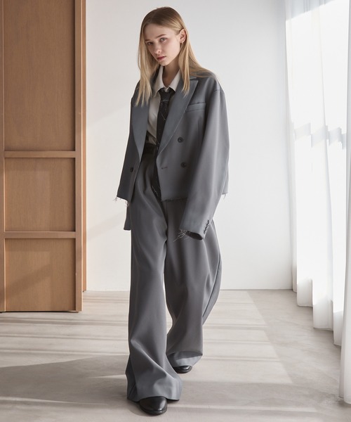 Spielio（シュピーリオ）の「【Spielio】Cut off design tailored jacket / カットオフデザインテーラードジャケット（テーラードジャケット・メンズ・ブラック/グレー・L/M/S）」の22枚目の写真