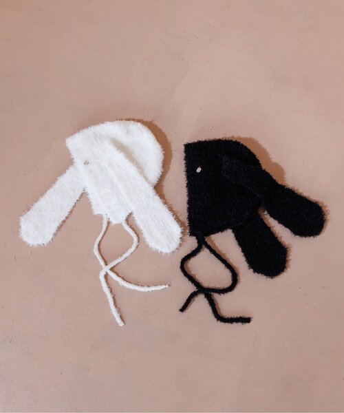 algy（アルジー）の「うさみみニット帽（ニットキャップ/ビーニー・キッズ・ブラック/オフホワイト・FREE）」の11枚目の写真