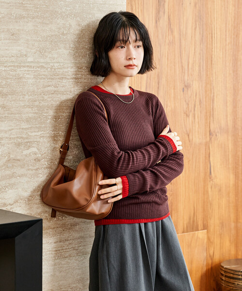 セール】ウォッシャブル クルーネックニット/洗えるニット（ニット