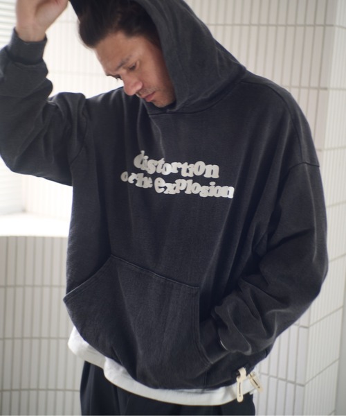 ADAMPATEK/distortion pullover hoodie/ディストーションエフェクター