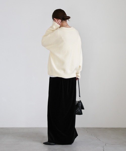 select MOCA(セレクトモカ)の「シンプルVネックニット(ニット/セーター・レディース・ブラウン/チャコールグレー/アイボリー・FREE)」の12枚目の写真