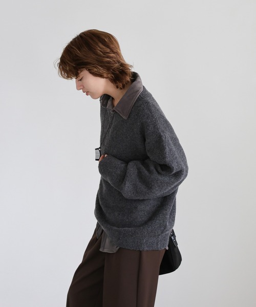 シンプルVネックニット（ニット/セーター）｜select MOCA（セレクト