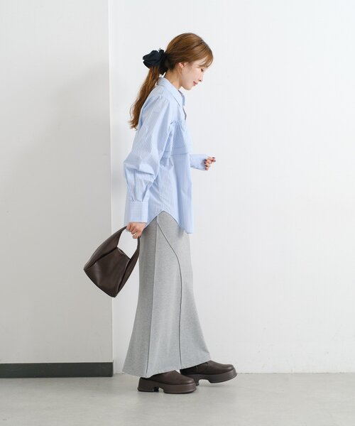 Kastane（カスタネ）の「*【チェック&ストライプ】B フリルシャツ（シャツ/ブラウス・レディース・サックスブルー/ネイビー/ベージュ・FREE）」の11枚目の写真