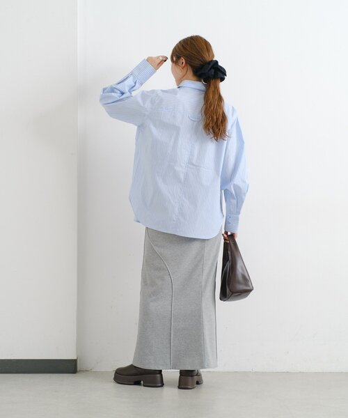 Kastane（カスタネ）の「*【チェック&ストライプ】B フリルシャツ（シャツ/ブラウス・レディース・サックスブルー/ネイビー/ベージュ・FREE）」の10枚目の写真