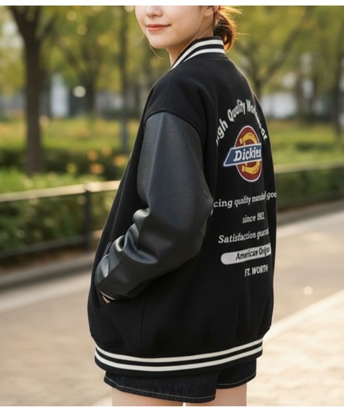 セール】Dickies/ディッキーズ ロゴ刺繍切替スタジャン（スタジャン