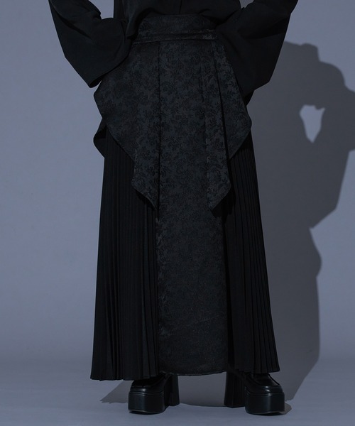 Ellno de Mavie(エルノデメヴィ)の「【mihoコラボ】ジャガードキリカエラッフルプリーツスカート/setup対応(スカート・レディース・ブラック/ボルドー・FREE)」の22枚目の写真
