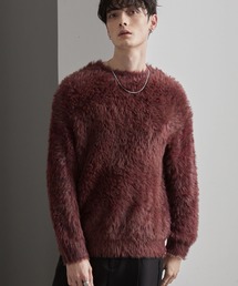 MONO-MART（モノマート）の「ミックスシャギー グラデーション オーバーサイズ クルーネック ニット（ニット/セーター・メンズ）」