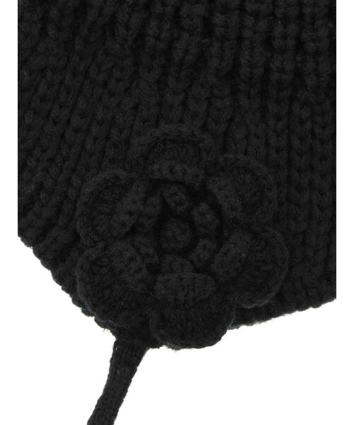 jouetie(ジュエティ)の「クロシェライクフラワーモチーフビーニー(ニットキャップ/ビーニー・レディース・アイボリー/ブラック・FREE)」の12枚目の写真
