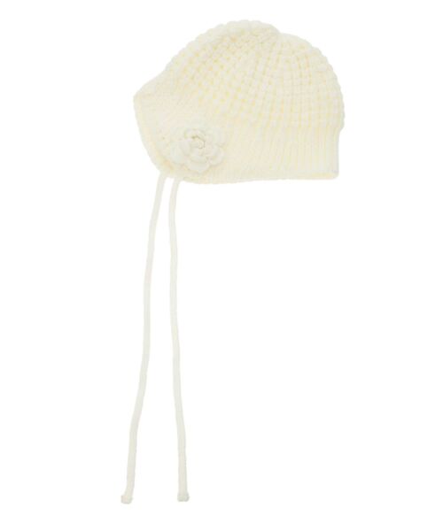 jouetie(ジュエティ)の「クロシェライクフラワーモチーフビーニー(ニットキャップ/ビーニー・レディース・アイボリー/ブラック・FREE)」の15枚目の写真